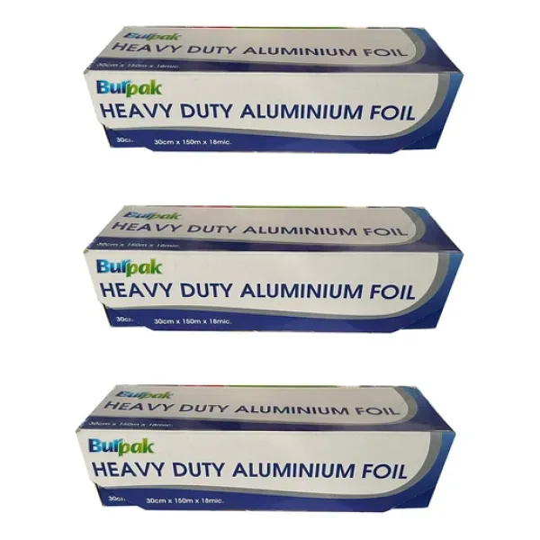 Burpak Heavy Duty Ağır Hizmet Tipi Alüminyum Folyo - 30 Cm. X 150 Metre - 18 Mikron - 3 Paket