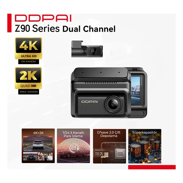 Ddpai Z90 Dual Ön ve Arka Araç Kamerası Seti