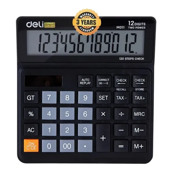 Deli Hesap Makinesi 12 digit Siyah