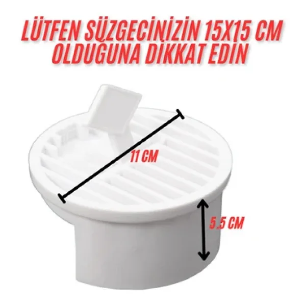 Desıphon 15X15 Süzgeçler İçin Gider Kapağı, Yer Süzgeci, Izgarası Gider Kapağı, Yer Süzgeci Süzeği