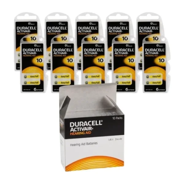 Duracell Activair 10 Numara 6'lı 10 Paket İşitme Cihazı Pili