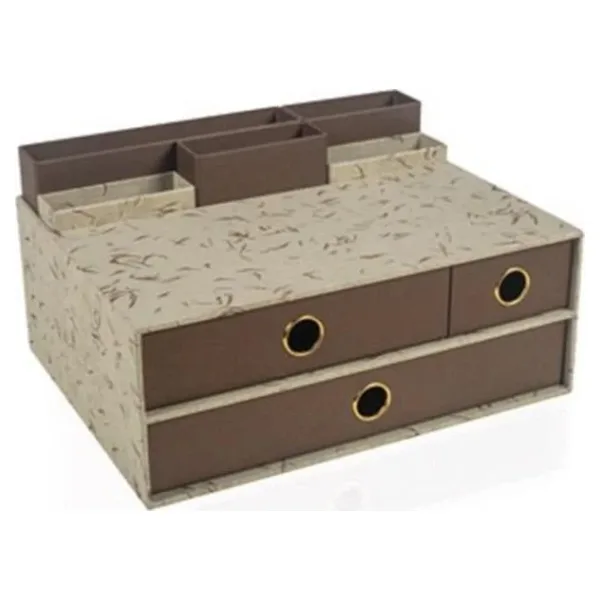 Gıpta Masa Üstü Organizer Set Dodder Cream 3 Çekmeceli Multi ORG1591