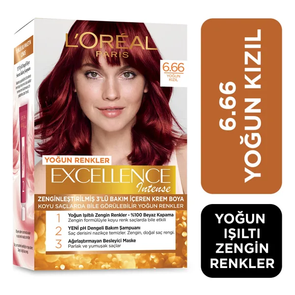 L'Oreal Paris Excellence Intense 6.66 Yoğun Kızıl Saç Boyası