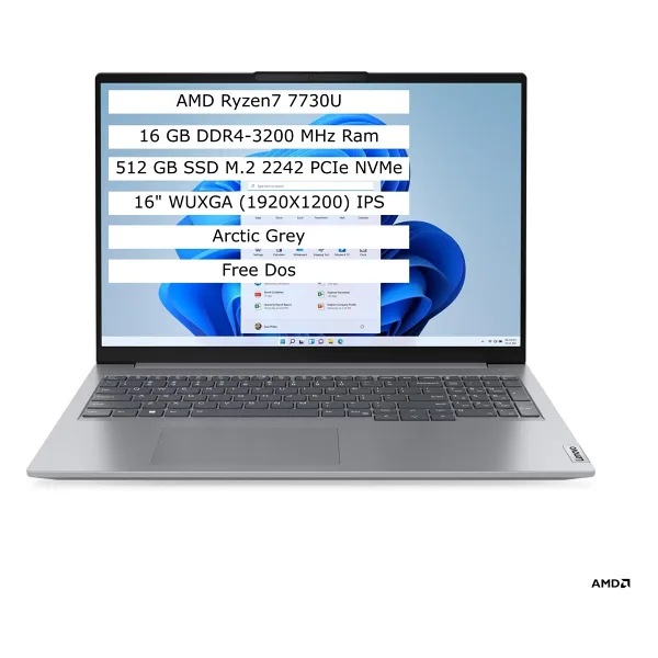 Lenovo ThinkBook 16 G6 ABP 21KK000WTR Ryzen 7 7730U 16 GB 512 GB Radeon Graphics 16" WUXGA Notebook