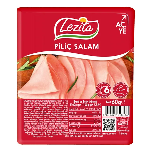 Lezita Dilimli Piliç Salam 60 gr