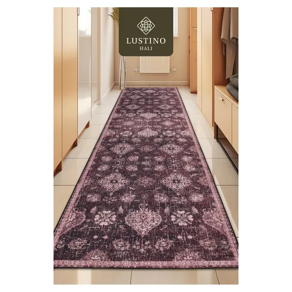 Lustino Halı Yıkanabilir Halı Kaymaz Taban Leke Tutmaz Salon Halısı Mutfak Halısı Koridor Halısı Yolluk