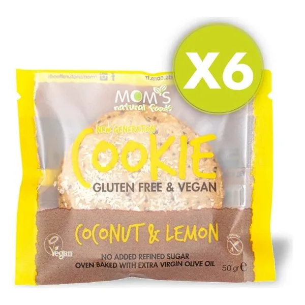 Mom's Natural Foods 6'lı Glutensiz Limon & Hindistan Cevizi Cookie