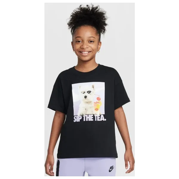 Nike Sportswear Kids Tee Black Baskılı Çocuk Tişört Siyah