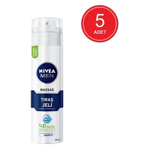 Nivea Men Hassas Tıraş Jeli 5 x 200 ML