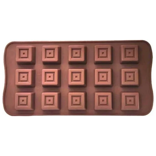 Pastry Planet Silikon Kare Çikolata Kalıbı Yüksek Isı Dayanımlı Yapışmaz Kaplama Özelliği ile
