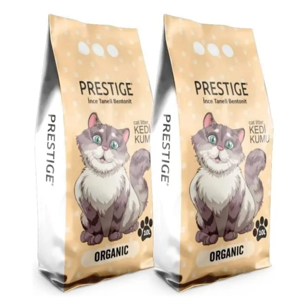 Prestige Doğal İnce Taneli 10 lt 2'li Bentonit Kedi Kumu