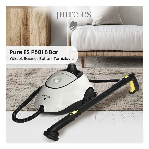 Pure Es P501 Gri Buharlı Temizleyici