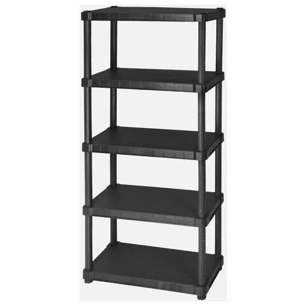 Regalux 5 Katlı Plastik Raf 40x80x188 cm Siyah