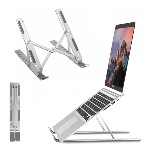 Robeve Taşınabilir Laptop Stant Bilgisayar Stant Notebook Stant Tüm Laptoplarla Uyumlu Bilgisayar Standı Taşınabilir Metal Kaymaz Stant Dizüstü Bilgisayar Stantları Stantı - Beyaz