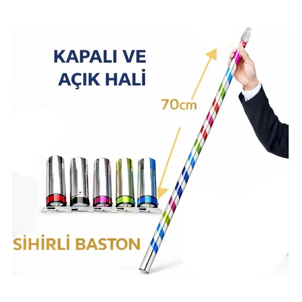 Sihirli Açılır Baston - Mendilden Bastona İlizyon Oyunu (70 Cm)
