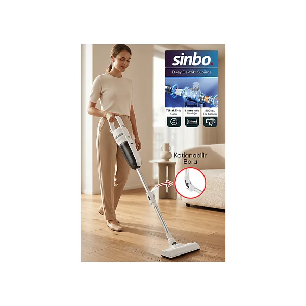 Sinbo Pratic SVC-8640 Beyaz Elektrikli Dikey Süpürge
