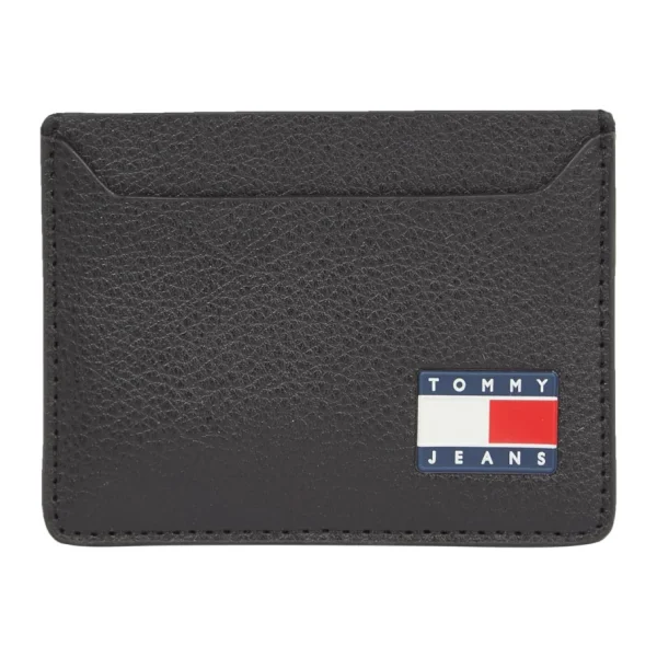 Tommy Hilfiger TJM HERITAGE LEATHER CC HOLDER Erkek Cüzdan, Siyah, Tek Beden