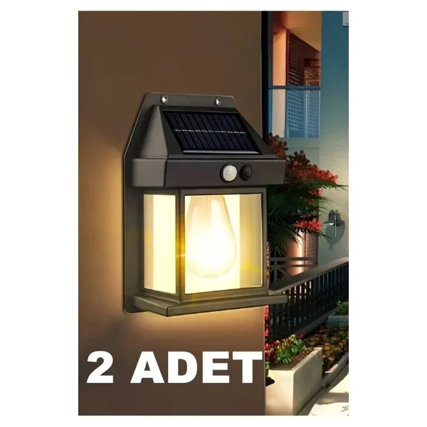 Vanckey 2 Adet Suya Dayanıklı Hareket Sensörlü Güneş Enerjili Solar Led Dış Mekan Bahçe Lambası