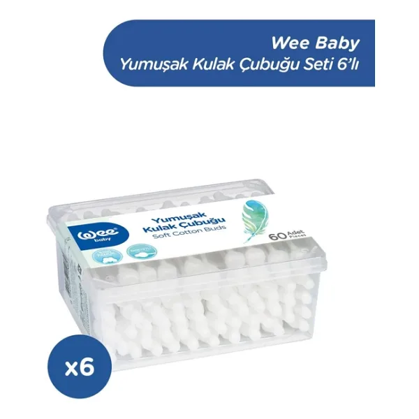 Wee Baby Emniyetli Kulak Temizleme Çubuğu Seti (60x6 360 Adet)