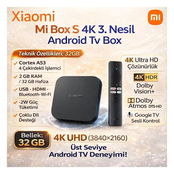 Xiaomi 4K 3. Nesil Android Tv Box - 4K 3.NESİL