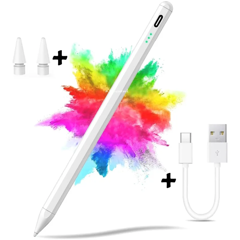 Xiaomi Redmi Pad 2 Pad Se 11INÇ Mi Pad 7 Uyumlu Tablet Kalemi Çizim ve Yazı Kalemi Stylus Active Pen 2ADET Uç - Beyaz