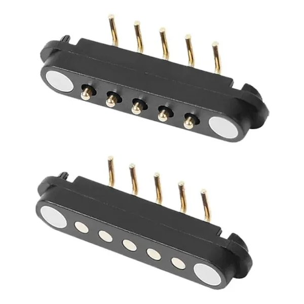 5-Pin 2.54mm 90C Pogo Pin Manyetik Konnektör Takımı