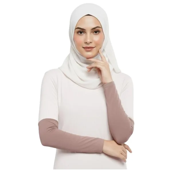 Altobeh Pratik Tesettür Kolluk Penye Namaz Kolluğu Düz, Pudra