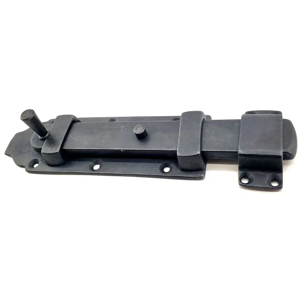 Antika Tarz Dekoratif Pirinç Yassı Kapı Sürgüsü - 55x215 mm, Oksit