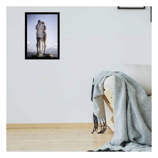 Atlas Sanat Galerisi 20mm Çerçeve, Poliresin, Mat PVC Kaplamalı, Fotoğraf Puzzle Belge Çerçevesi, Beyaz, 33x48/34x48/35x50/48x68/50x70/60x85/61x61 cm, Yatay/Dikey Asılabilir (Siyah, 48x66)