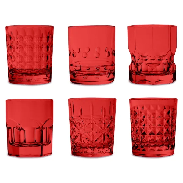 Baci Milano Crystal Touch Kırmızı 300 ml 6'lı Bardak Seti