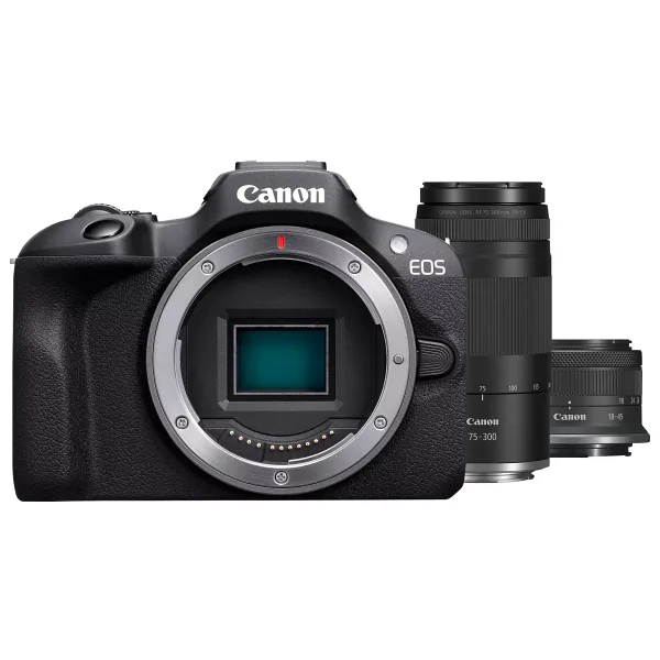 Canon EOS R100 + 18-45mm + 75-300mm Lens Aynasız Fotoğraf Makinesi