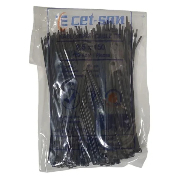 Çetsan 2,5x150 Kablo Bağı 100 adet (Siyah)