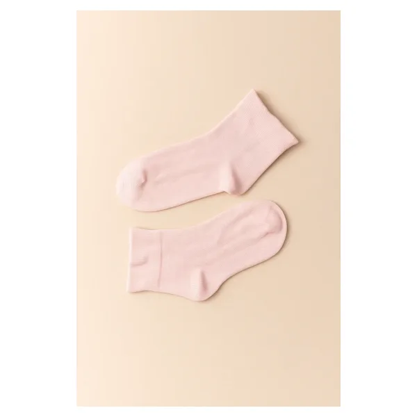 Çocuk Bileği Fırfırlı Step Çorap Pembe