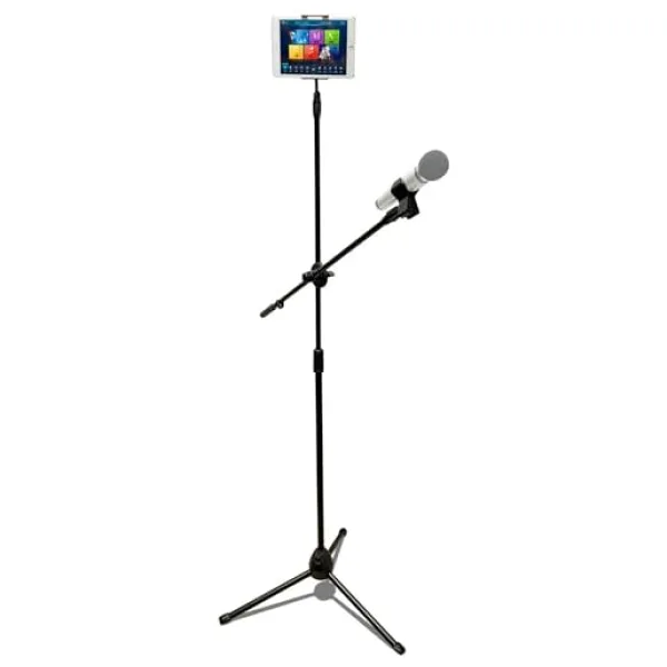 Coverzone 190cm Maksimum Uzunluk Mikrofon Standı Multi Fonksiyonel 2in1 Mikrofon ve Tablet Stand Katlanabilir Açısı Ayarlanabilir Zemin Üstü - Canlı müzik Mikrofon telefon stand 103SP