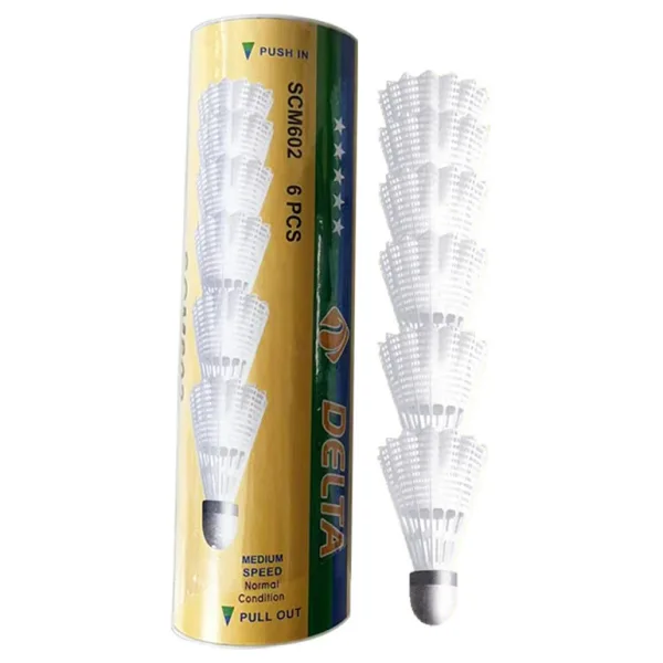 Delta Orta Hız Sevenler İçin Pratik Kutusunda 6 Adet Mantar Kafa Deluxe Badminton Topu