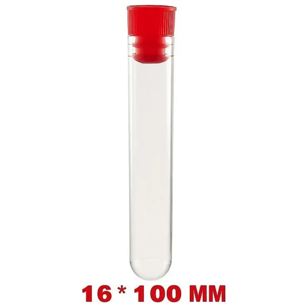 Deney Tüpü 16x100 Mm / Plastik (100 Adet) - Dibi Yuvarlak Kapaklı