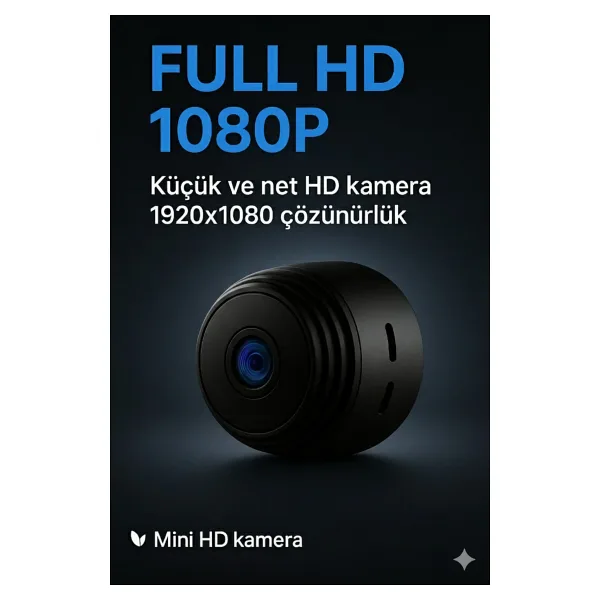 Dimute Shop Mini Kablosuz Wi-Fi Güvenlik Kamerası 1080P HD Çözünürlük İç & Dış Mekan Kullanımına Uygun