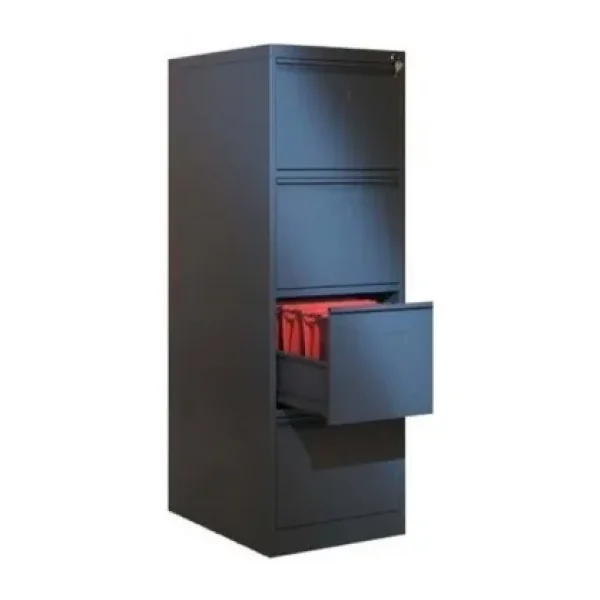 Dört Çekmeceli Siyah Metal Kartoteks Askılı Dosya Dolabı
