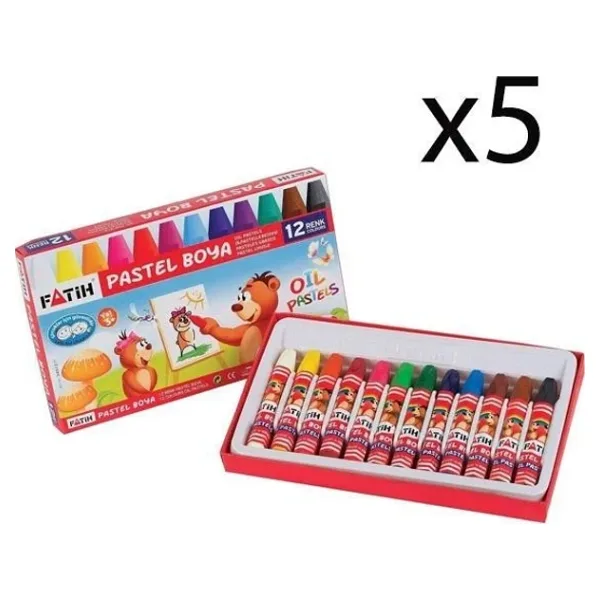 Fatih Pastel Boya 12 Renk 5 Adet