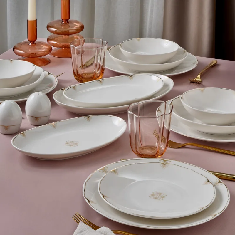 Güral Porselen Camelia 6710 54 Parça 12 Kişilik Yemek Takımı