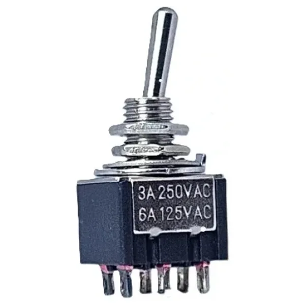 IC-147 Toggle Switch Yaylı On-Off-Mom 6P Ø6mm MTS-213