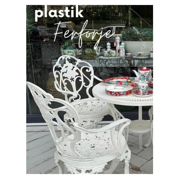 IVF Ceritti Isparta Model Ferforje Görünümlü 60 Cm Çap Plastik Masa Ve Sandalye Balkon Takım 2 Sandalye 1 Masa
