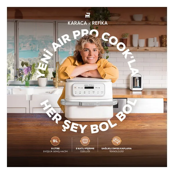 Karaca Air Pro Cook x Refika Airfryer 9 lt Yağsız Fritöz