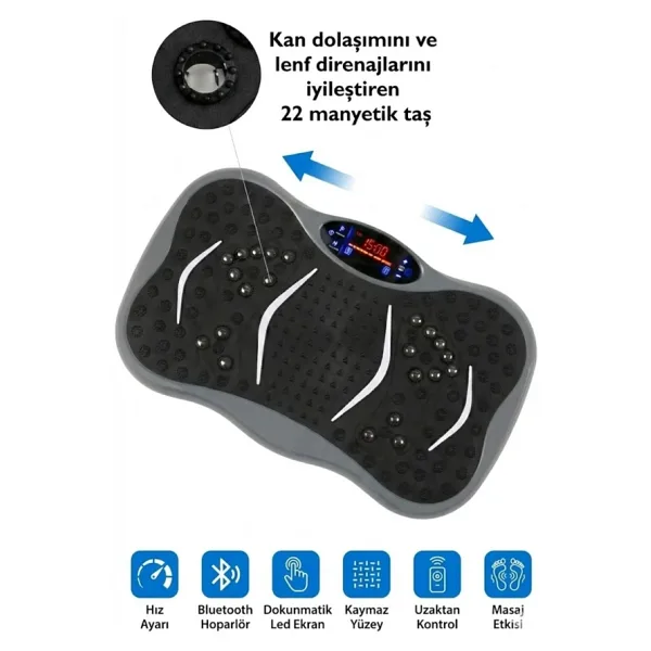 Konsolplus 3d 5 Programlı Titreşimli Spor Kondisyon Fitness Egzersiz Aleti Vipration Plates Gri