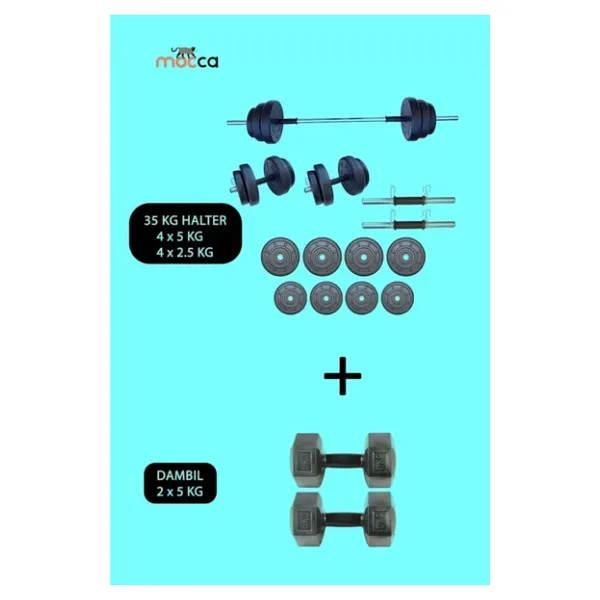 Mocca Style 35kg Halter Seti (2 X 5 KG) Dambıl Seti Toplam 45 Kg