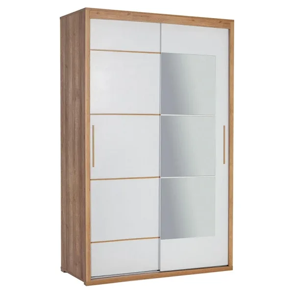 Modalife Tuana 140 Cm Sürgülü Gardırop - Ceviz&beyaz