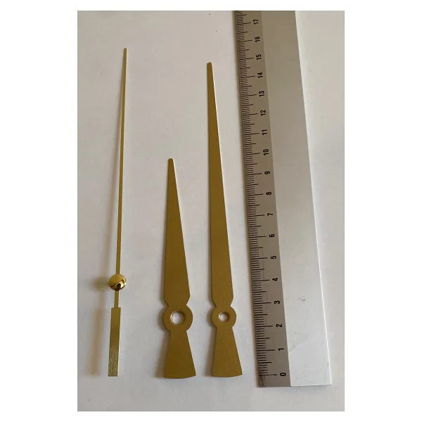 MOOCLOCK Duvar Saati Mekanizması İçin Akrep Yelkovan seti (UZUN) GOLD 10 cm akrep 15 cm yelkovan