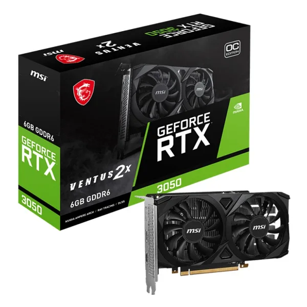MSI RTX 3050 Ventus 2X 6G OC 96 Bit GDDR6 6 GB Ekran Kartı