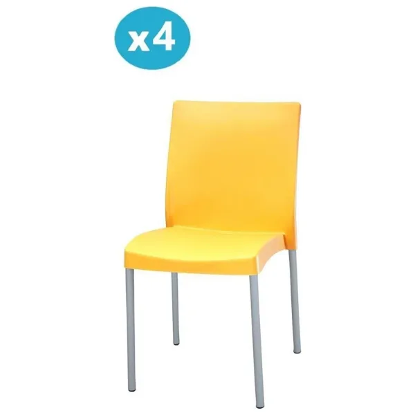 Omnipazar Mt-Cf875 Vortice Plastik Bahçe Balkon Sandalye 4'Lü Set