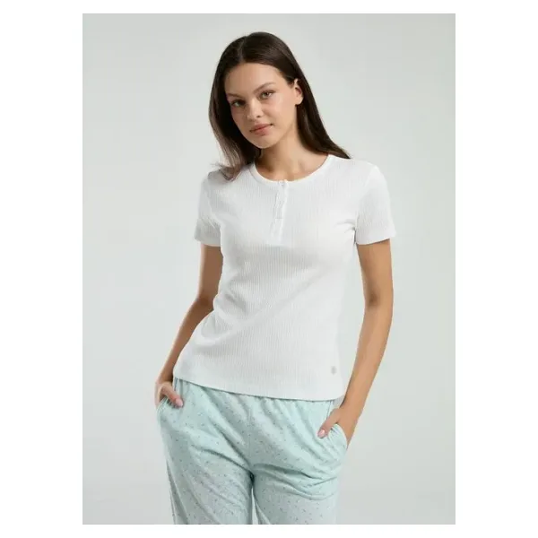 Pierre Cardin Kadın Krem Kısa Kol Pijama Takım